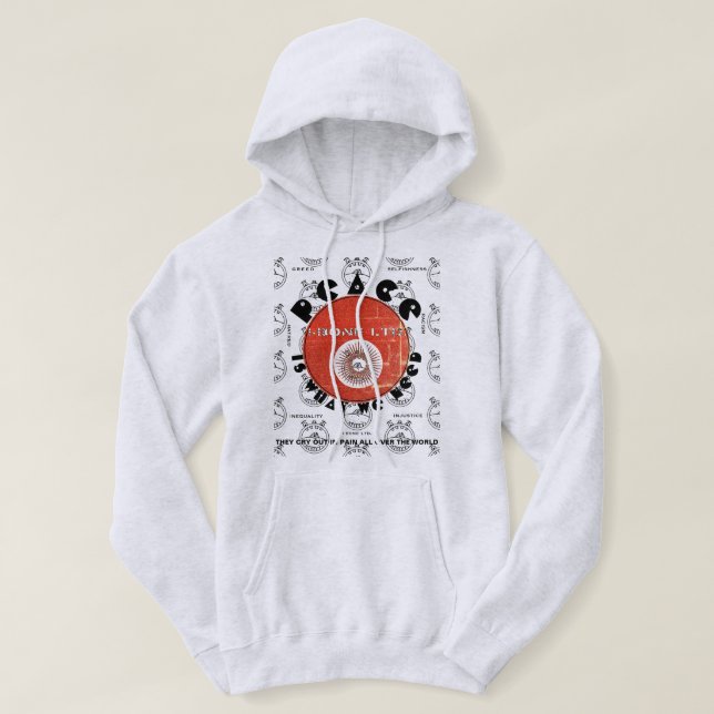 VESTE À CAPUCHE IBONELTD. T-SHIRT PEACE EST CE DONT NOUS AVONS BES (Design devant)