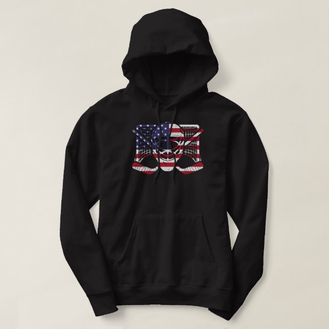 Veste À Capuche Ice Hockey Goalie American Flag USA Goalie masque  (Design devant)
