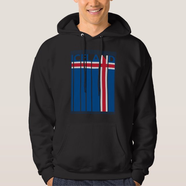 Veste À Capuche Iceland Vintage Icelandic Flag Vacation (Devant)
