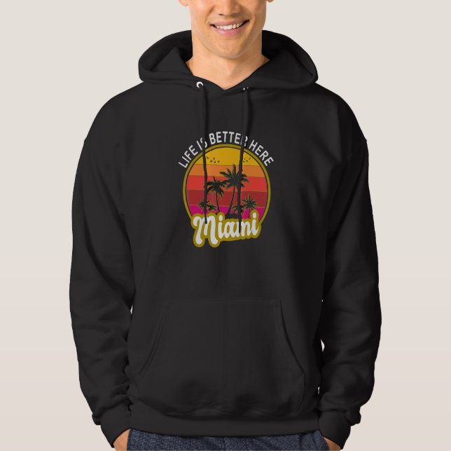Veste À Capuche Ici Miami Floride (Devant)