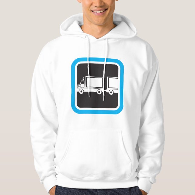 Veste À Capuche Icône bleue de semi-remorque et remorque (Devant)