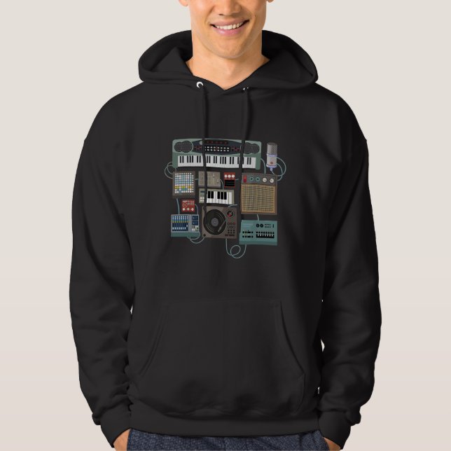 Veste À Capuche Idée de conception de synthétiseur d'amour de mach (Devant)