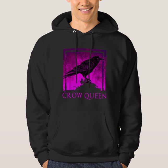 Veste À Capuche Idée d'observation des oiseaux de la Reine Corbeau (Devant)