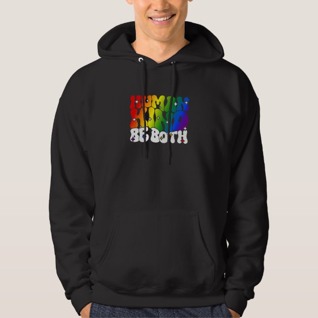 Veste À Capuche If you can be Human an Kind be both Lgbtqai+ (Devant)