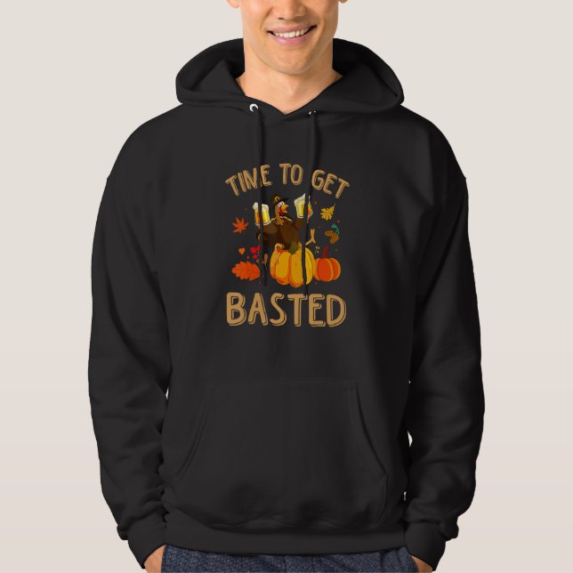 Veste À Capuche Il Est Temps De Se Baser Thanksgiving Turkey Beer  (Devant)