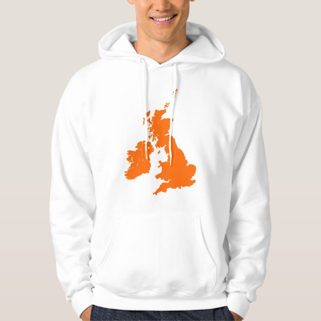Veste À Capuche Île britannique à Orange (Devant)