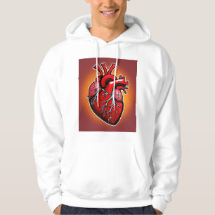 Veste À Capuche Illustration cardiaque anatomique dynamique"