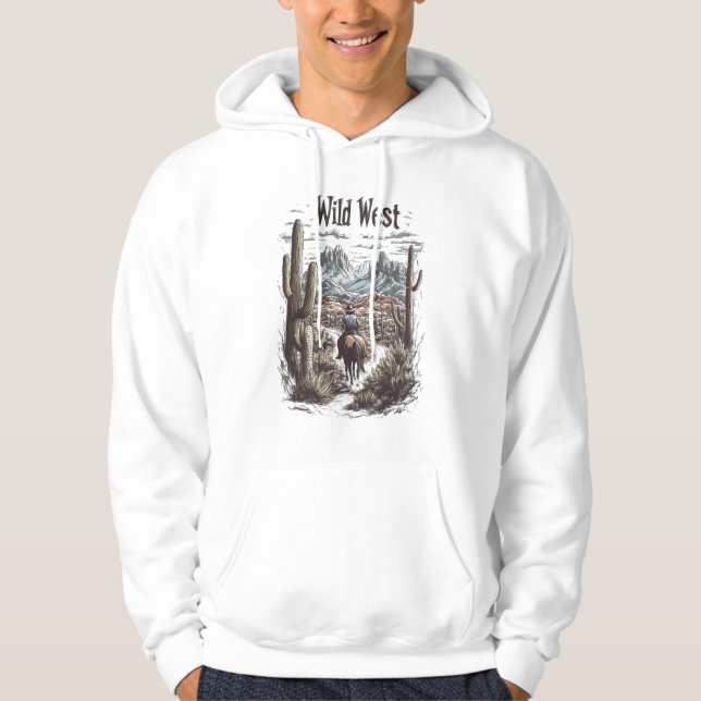 Veste À Capuche Illustration d'aventure dans le Far West (Devant)