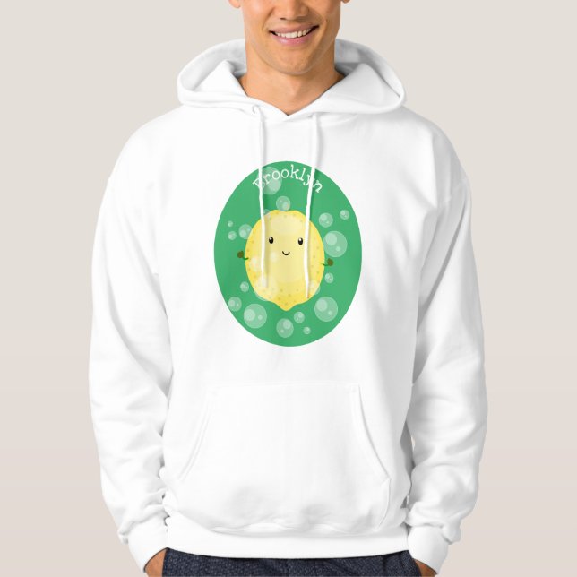 Veste À Capuche Illustration de bulles de caricatures de citron mo (Devant)