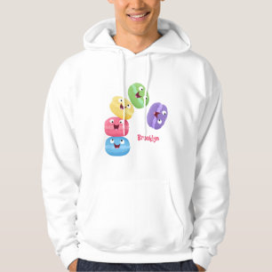 Veste À Capuche Illustration de caricature de macarons marrant mig