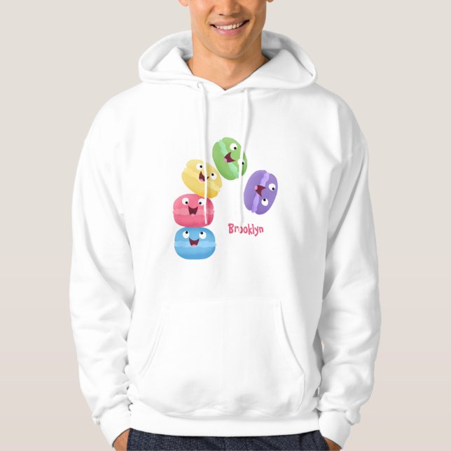 Veste À Capuche Illustration de caricature de macarons marrant mig (Devant)