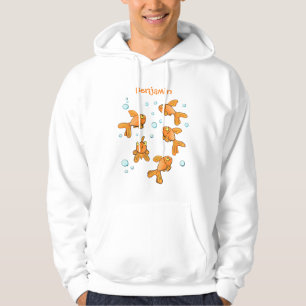 Veste À Capuche Illustration de caricature de poisson rouge orange