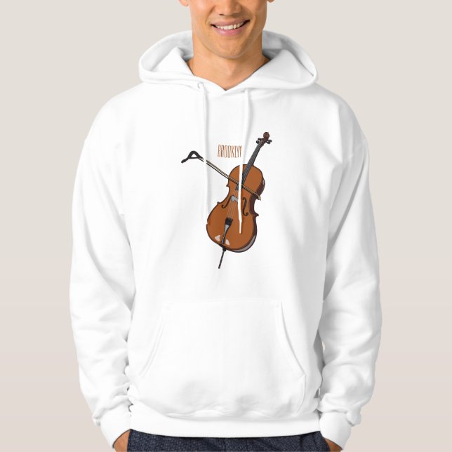 Veste À Capuche illustration de cartoon de violoncelle  (Devant)