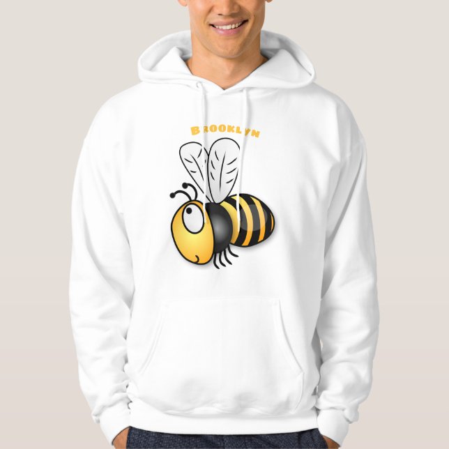 Veste À Capuche Illustration de dessin animé d'abeilles joyeux (Devant)