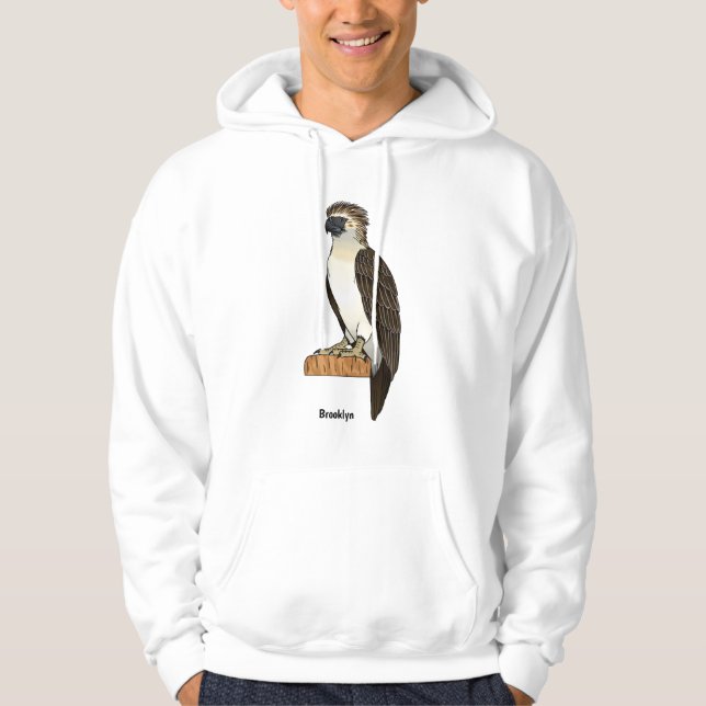 Veste À Capuche illustration de dessin animé d'aigle des Philippin (Devant)
