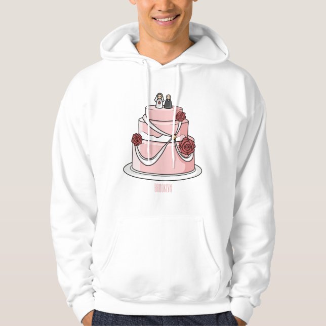 Veste À Capuche Illustration de dessin animé de gâteau de mariage  (Devant)