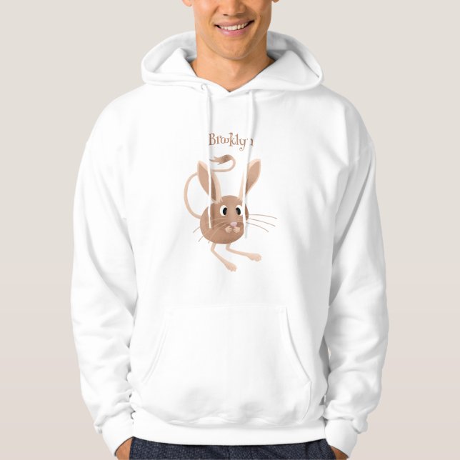 Veste À Capuche Illustration de dessin animé de jerboa aux longues (Devant)