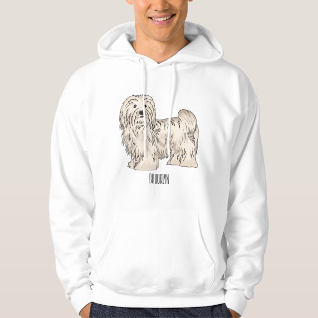Veste À Capuche Illustration de dessin de chien de Havan (Devant)