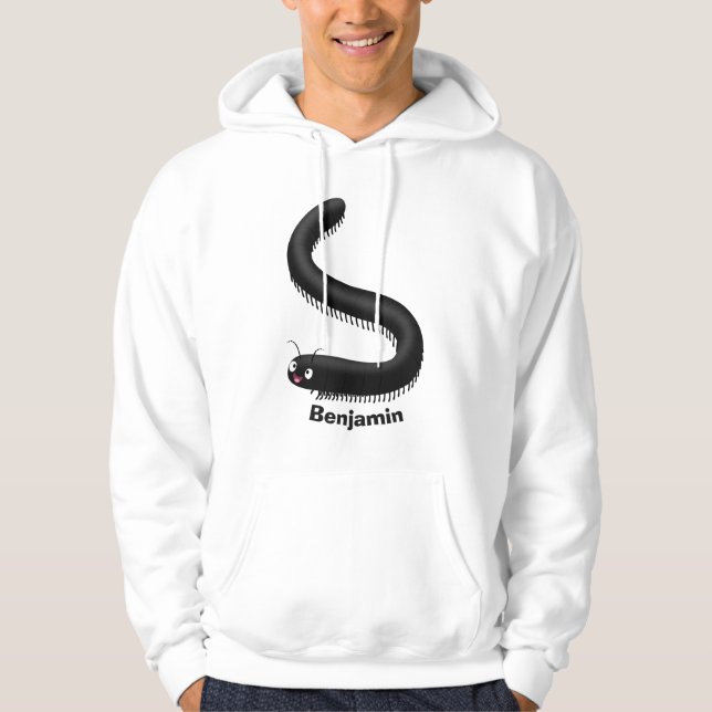 Veste À Capuche Illustration de dessin mignon millipede (Devant)