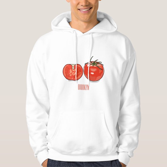 Veste À Capuche Illustration de dessin sur la tomate (Devant)