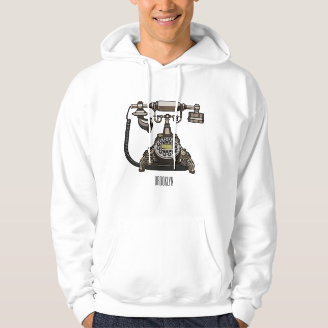 Veste À Capuche Illustration de dessin téléphonique (Devant)