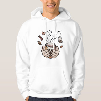 Veste À Capuche Illustration de doodle de théière d'automne