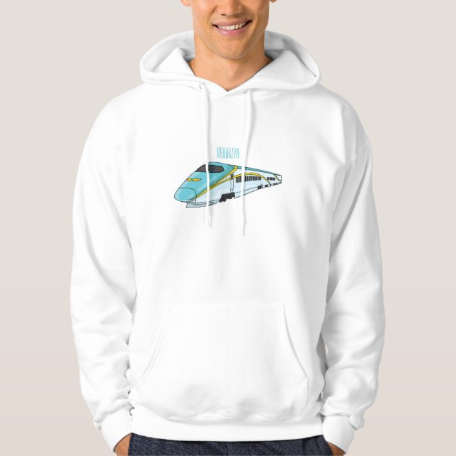 Veste À Capuche Illustration de la bande dessinée d'un train à bal (Devant)