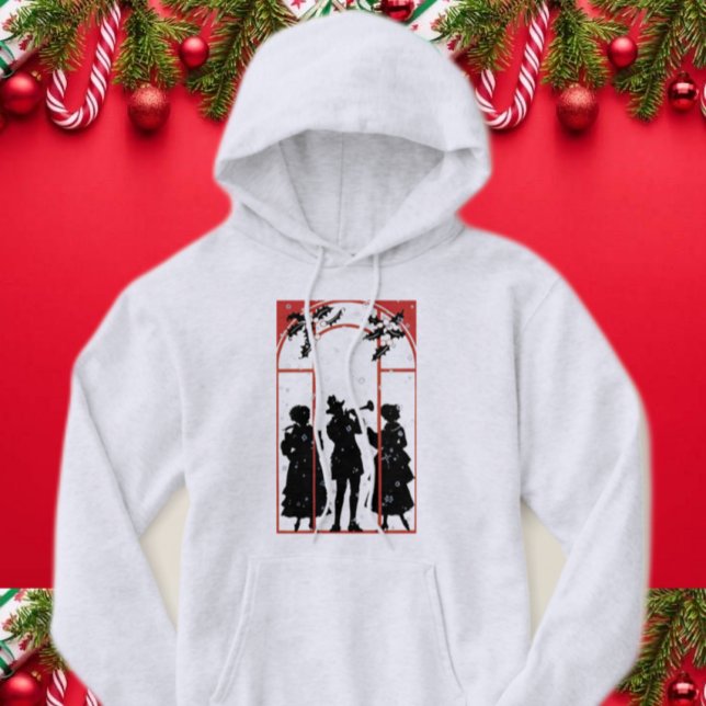 Veste À Capuche Illustration de la silhouette des chanteurs de Noë (Créateur téléchargé)