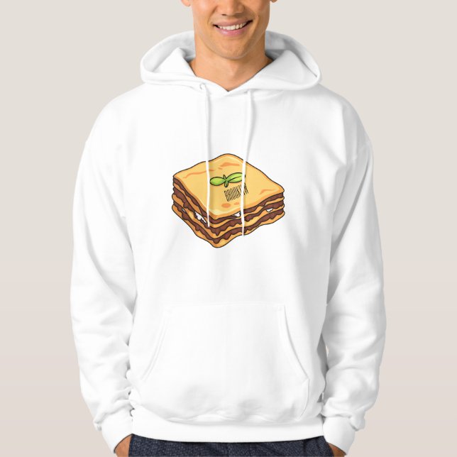 Veste À Capuche Illustration de Lasagna (Devant)