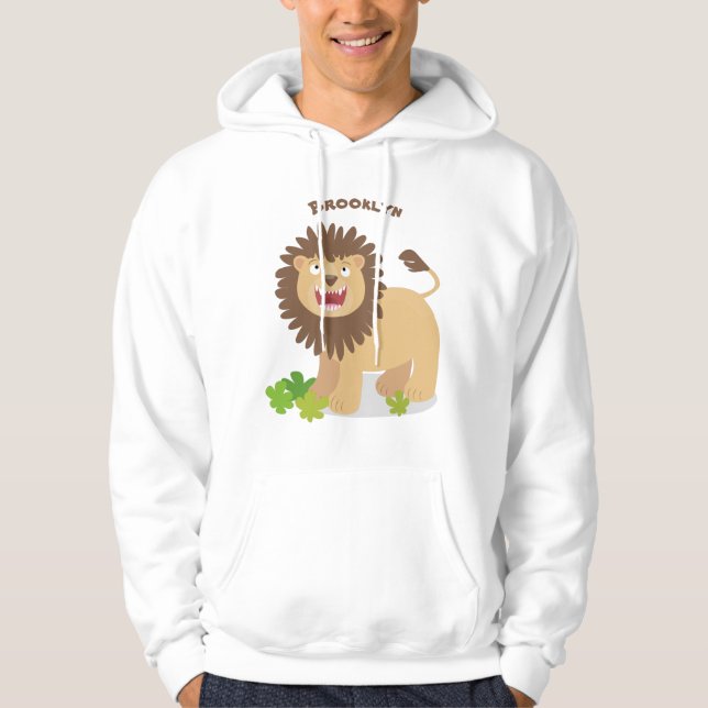 Veste À Capuche Illustration de l'effervescence de lions heureux (Devant)