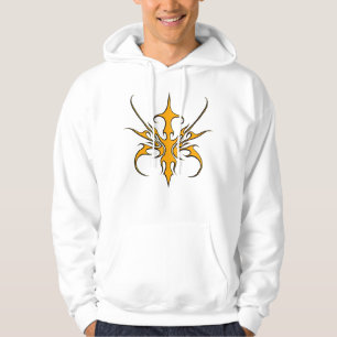 Veste À Capuche Illustration de ligne tribale orange féroce