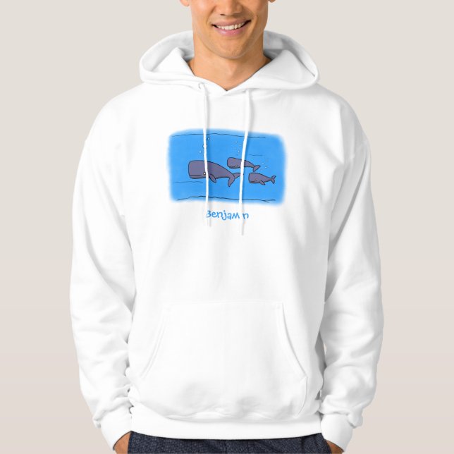 Veste À Capuche Illustration de mignonne migratrice de baleines à  (Devant)
