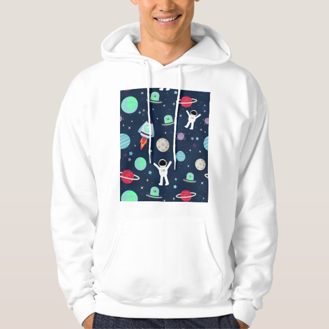 Veste À Capuche Illustration de motif spatial (Devant)