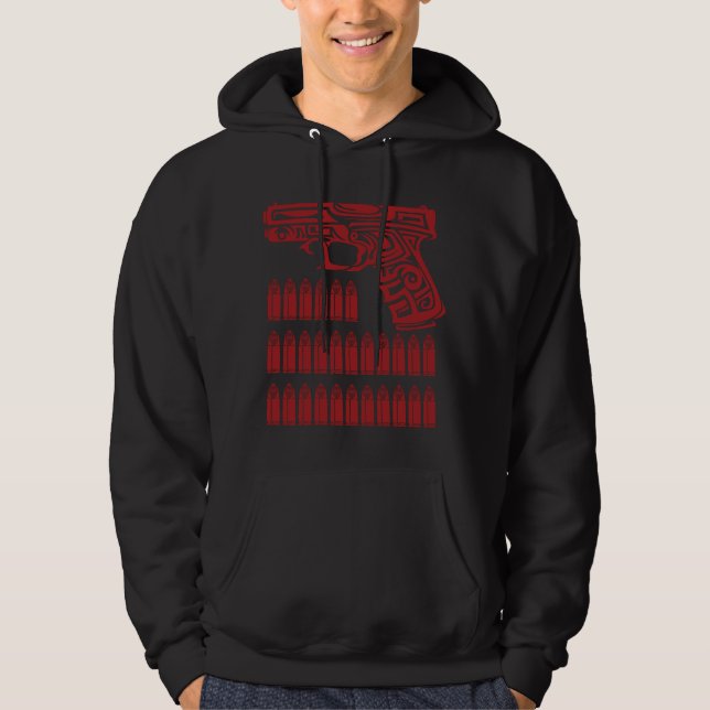 Veste À Capuche Illustration de pistolet tribal (Devant)
