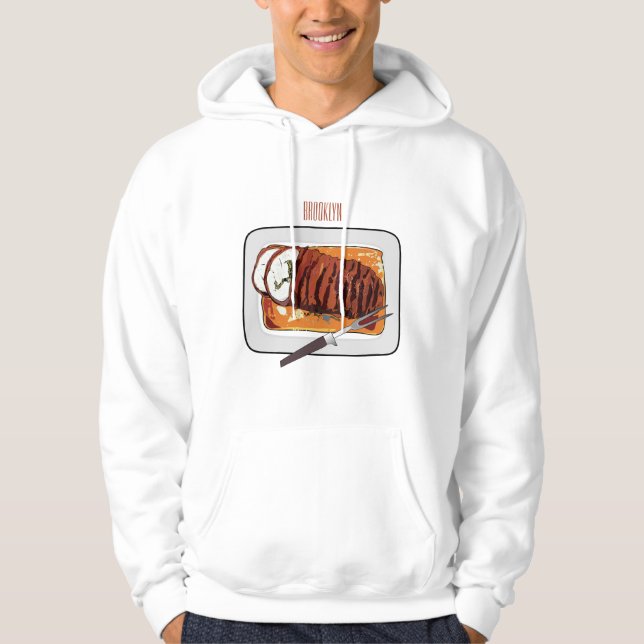 Veste À Capuche Illustration de poitrine de dinde rôtie (Devant)