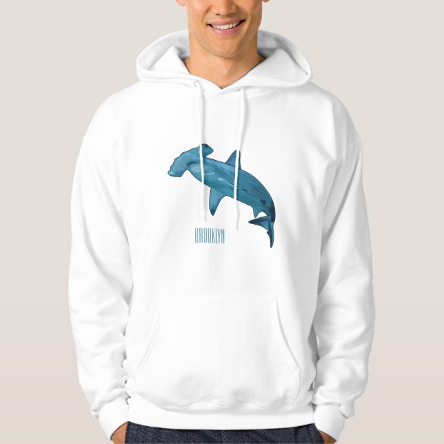 Veste À Capuche Illustration de requin marteau (Devant)