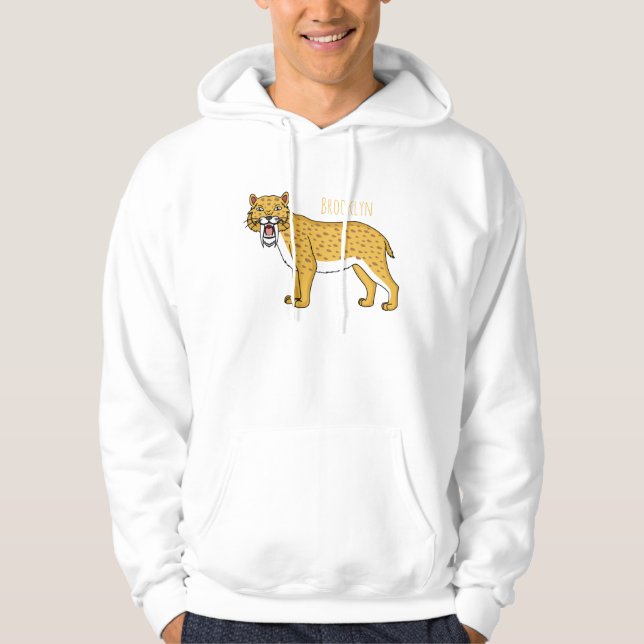 Veste À Capuche Illustration de tigre à dents de sabre (Devant)
