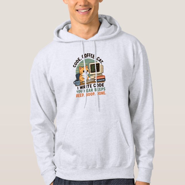 Veste À Capuche Illustration d'humour de programmeur de chat de ca (Devant)