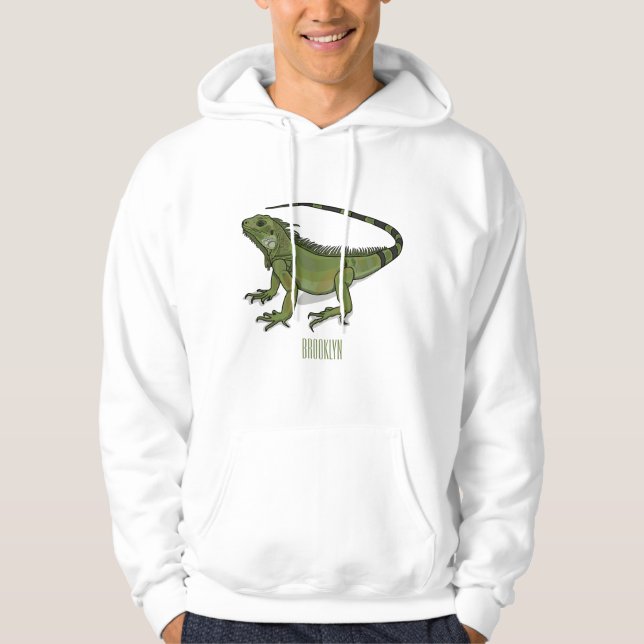 Veste À Capuche Illustration d'Iguana (Devant)