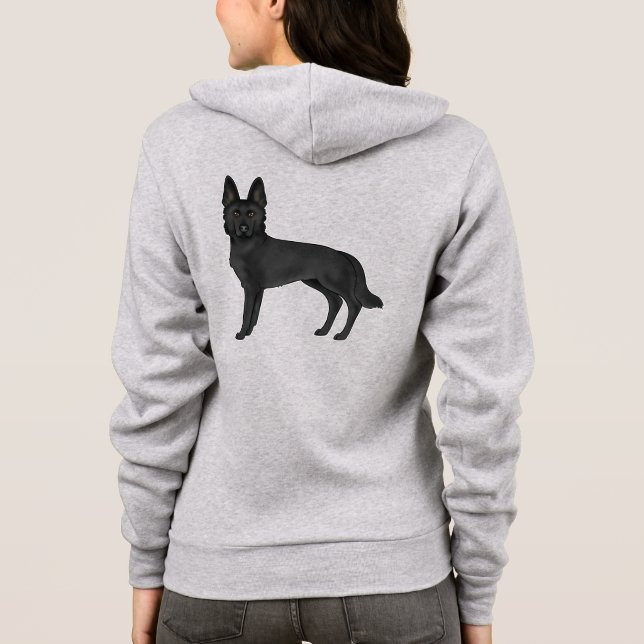 Veste À Capuche Illustration dressée d'un chien berger allemand no (Dos)