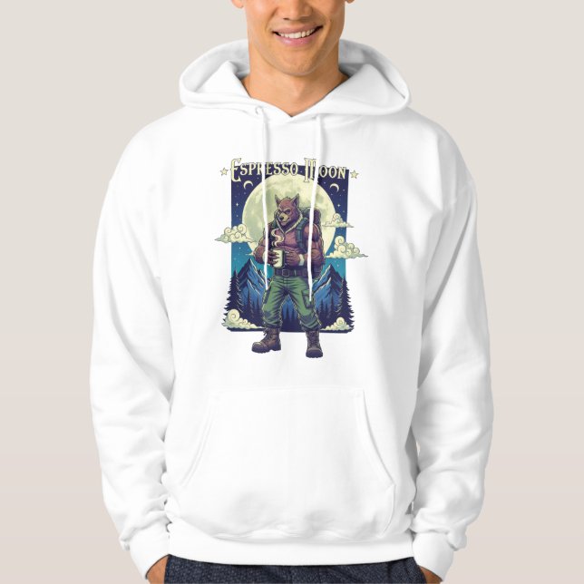 Veste À Capuche Illustration du camping Espresso Moon Werewolf Cof (Devant)