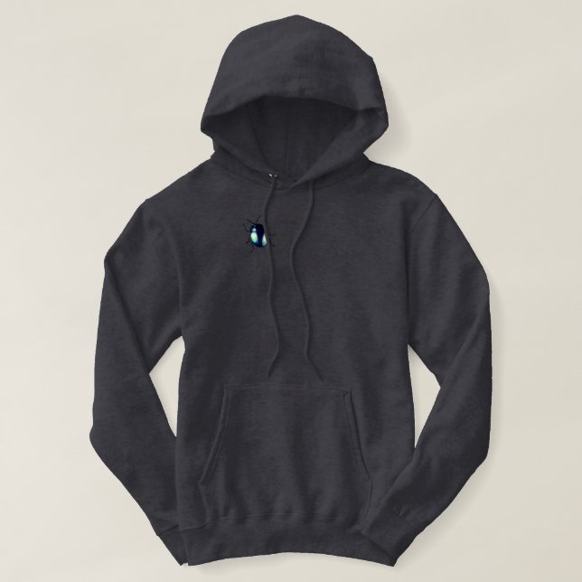 Veste À Capuche Illustration du coléoptère bleu brillant (Design devant)