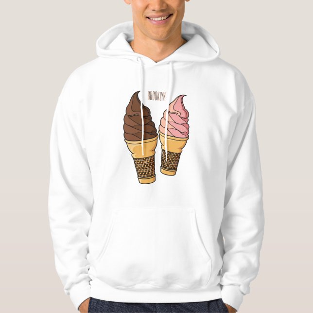 Veste À Capuche Illustration du cône de crème glacée (Devant)