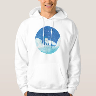 Veste À Capuche Illustration du Petit Renard arctique (Vulpes lago