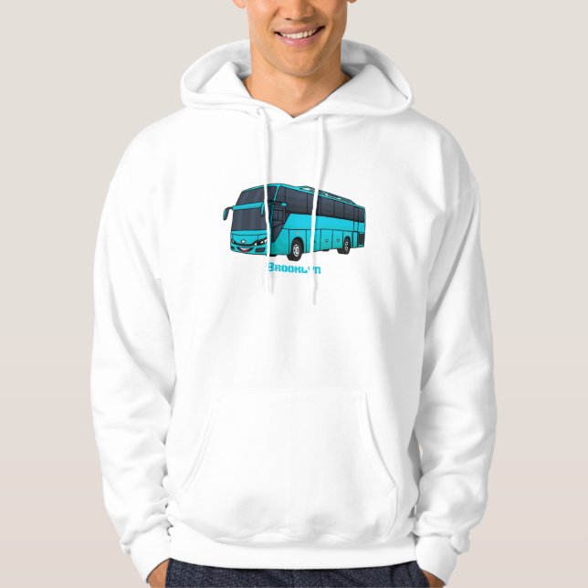Veste À Capuche Illustration d'un autobus à passagers moderne (Devant)