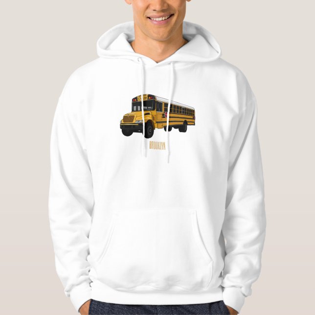 Veste À Capuche Illustration d'un autobus scolaire (Devant)