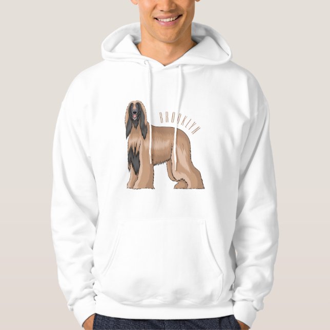 Veste À Capuche Illustration d'un chien hound afghan (Devant)