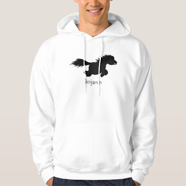 Veste À Capuche Illustration d'un poney de Shetland mignon (Devant)