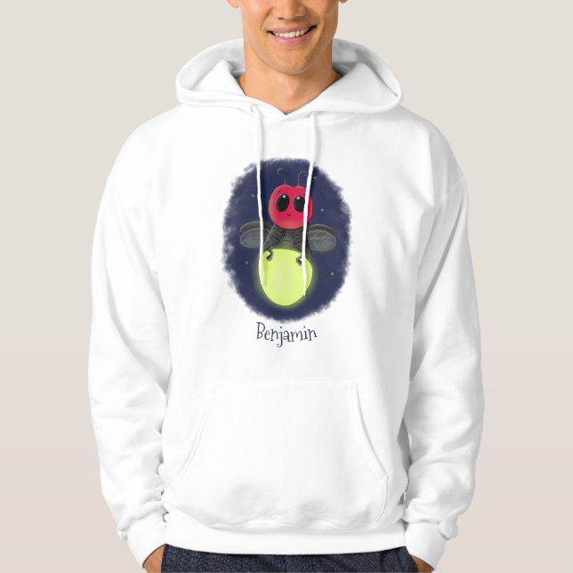 Veste À Capuche Illustration d'une luciole à éclair mignon (Devant)