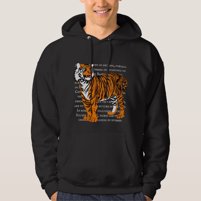 Veste À Capuche Illustration faunique tendance personnalisée tigre (Devant)